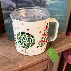 Kate Spade Festive Tree Mug with Lid